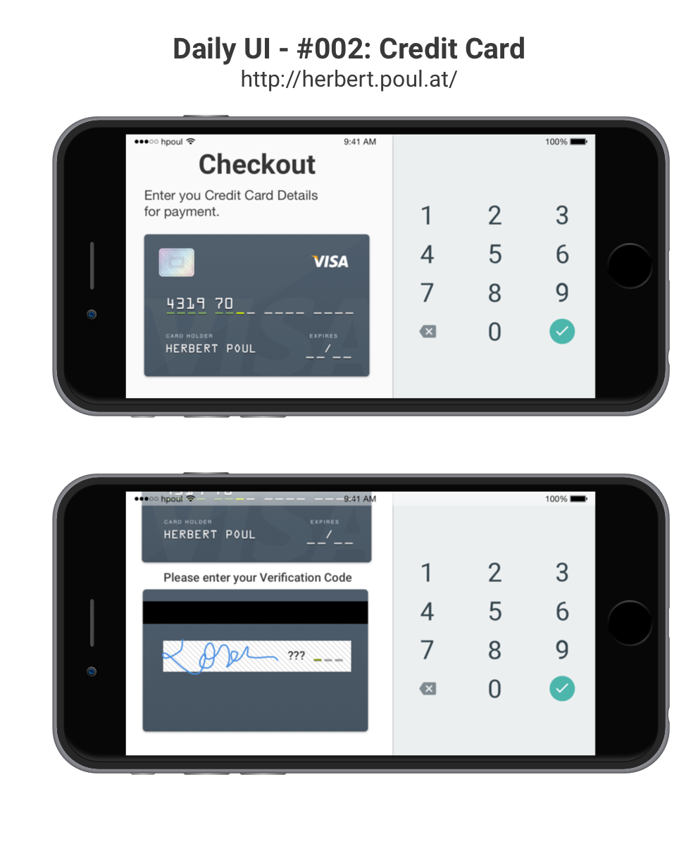 Daily UI — 002 Credit Card Checkout by Herbert Poul Daily UI by