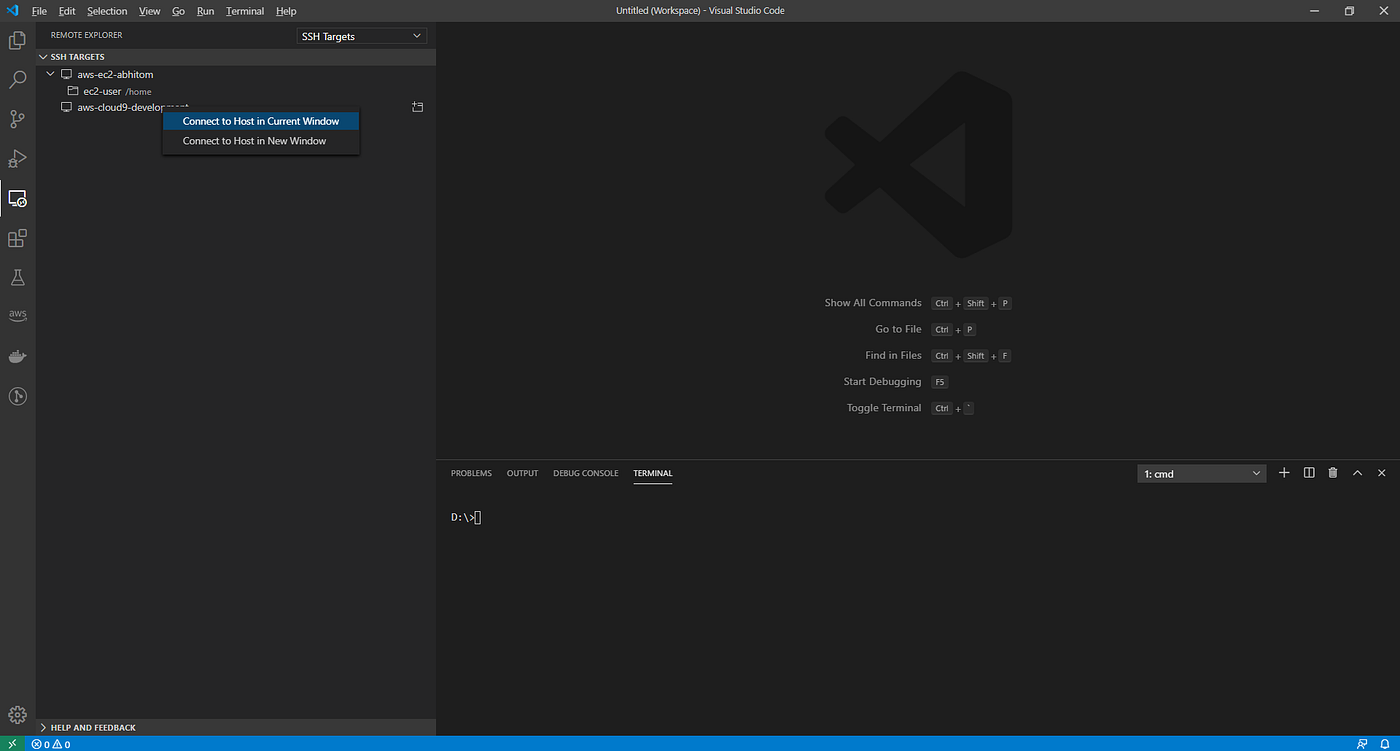 Access your AWS Cloud9 EC2 instance from VS Code over SSH | by Mahantya ...