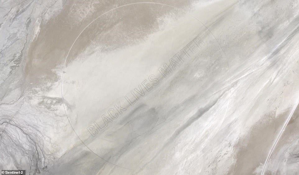 Black Lives Matter spelled out in the Black Rock Desert