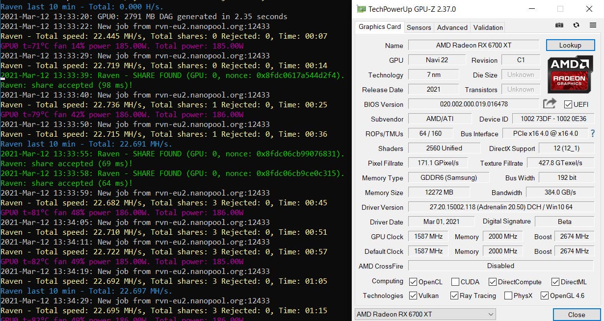 Amd Radeon Rx 6700 Xt Gpus With 43 5 Mh S Ethereum Mining Hashrate By Bloodys The Crypto Blog Medium Amd Radeon Rx 6700 Xt Gpus With 43 5 Mh S Ethereum Mining Hashrate By Bloodys The Crypto Blog Medium
