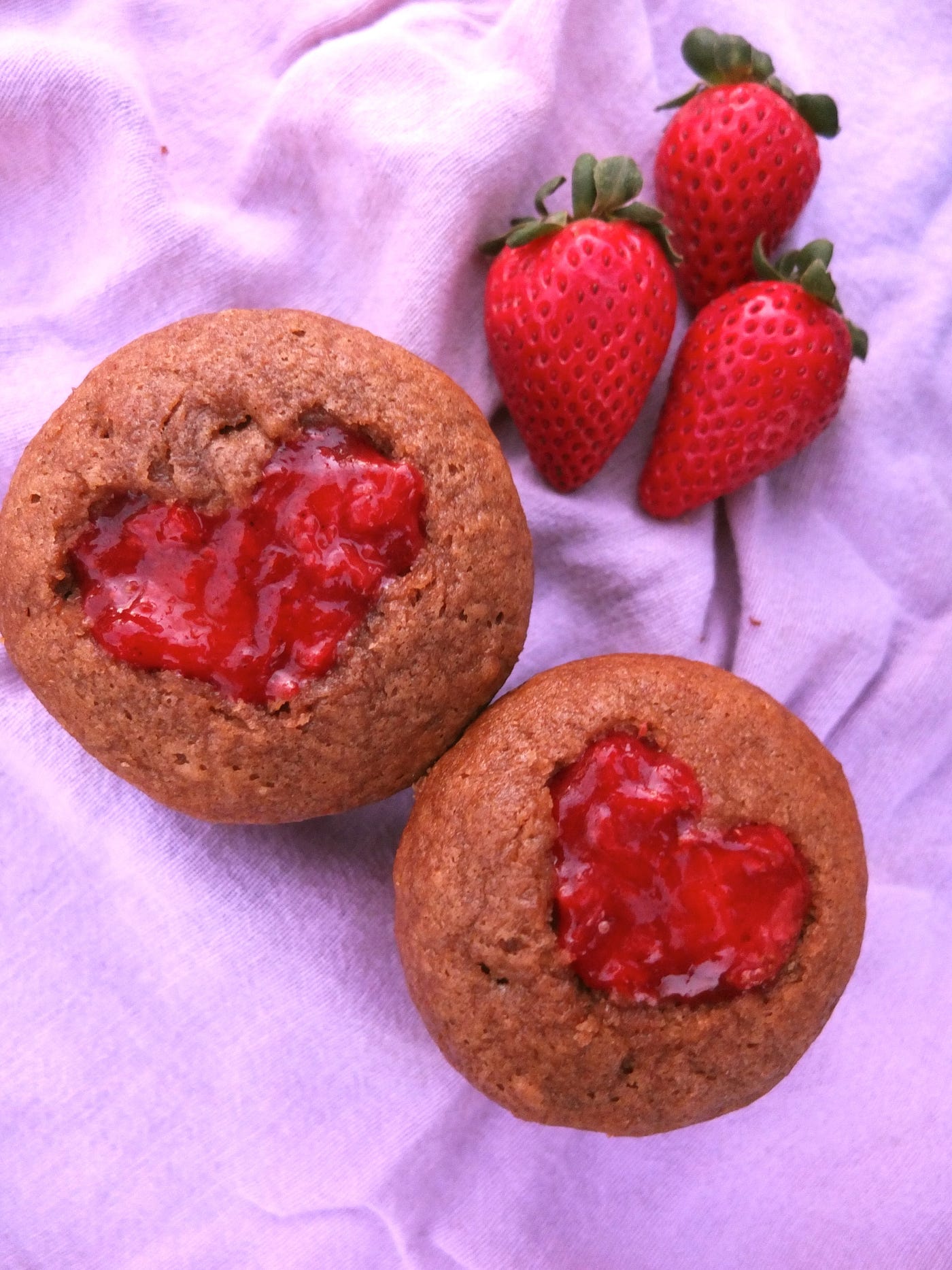 Banana Bread Strawberry Jam Muffins by Kas Tebbetts Baking in Black