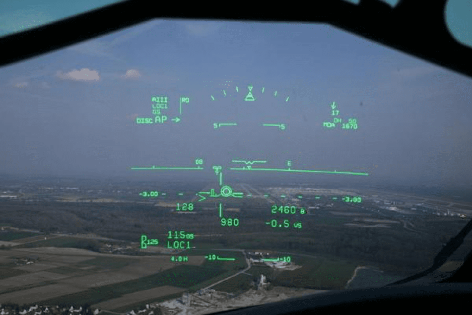 A HUD in a aircraft