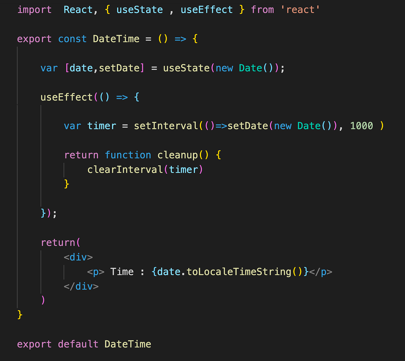Create a React App Displaying the Current Date and Time Using Hooks | by  Yousef Ahmed | Create a Clocking in System in React | Medium