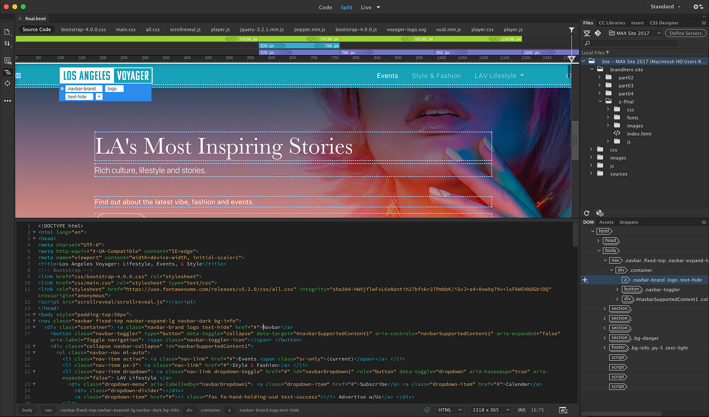Lab Create sites with Bootstrap 4 and Dreamweaver by Roman
