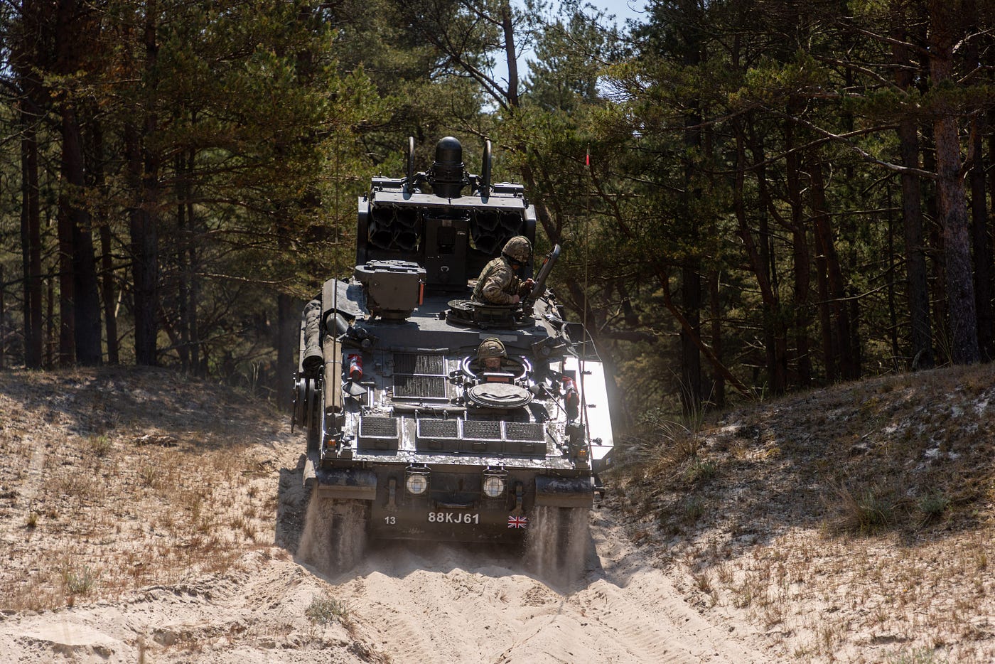 A Stormer, the platform for the Starstreak High Velocity Missile system being used in Poland