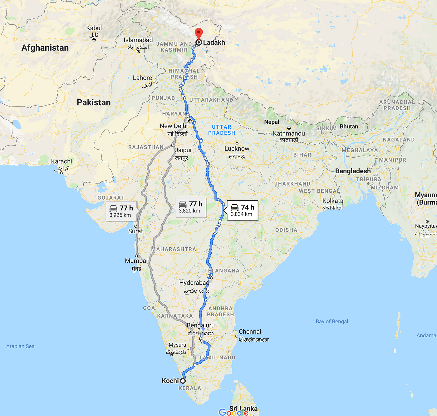 Kerala Route Map Km Part 1 — Idea To Day 0. The Idea Is Planted | By Sankaran Namboodiri |  Medium