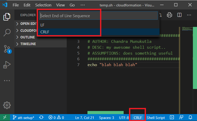 Force Change ALl End Of Line VSCode To LF