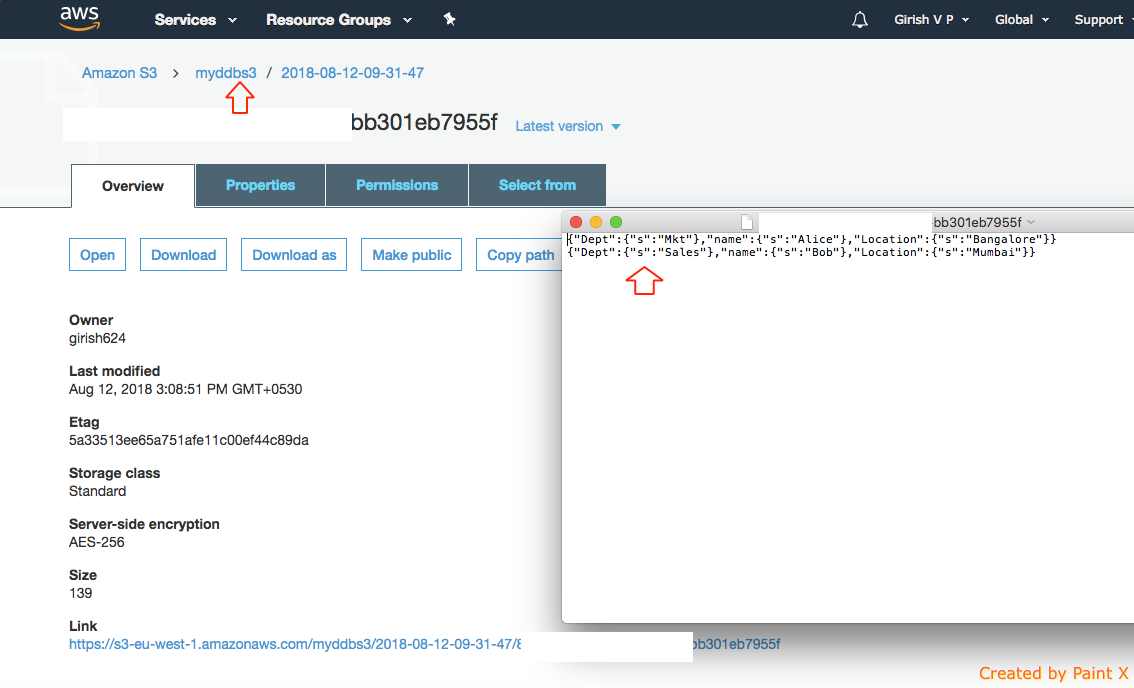 AWS Data Pipeline Copy from DynamoDB Table to S3 Bucket by Girish V