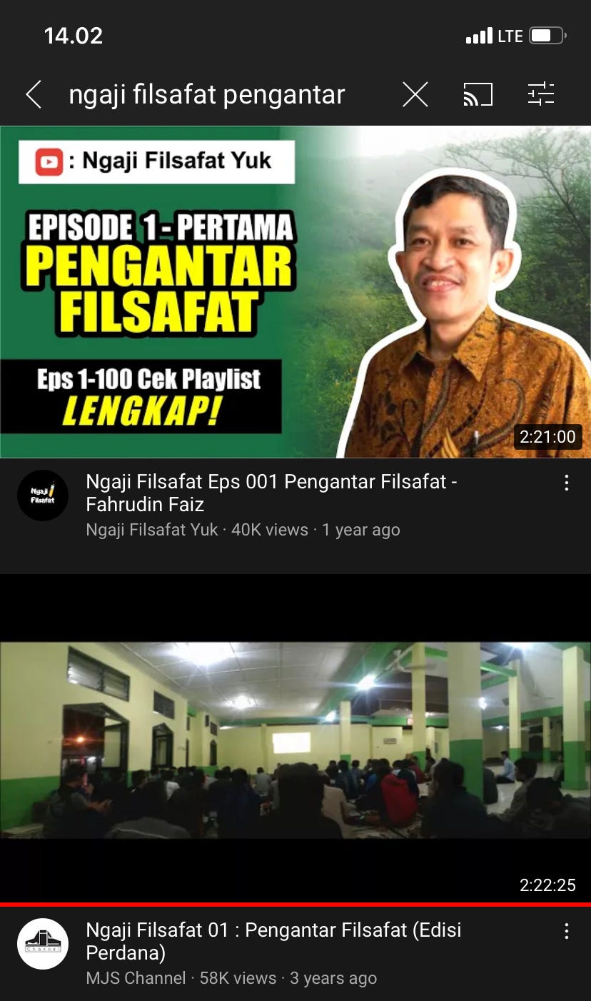 Channel YouTube gaji Filsafat