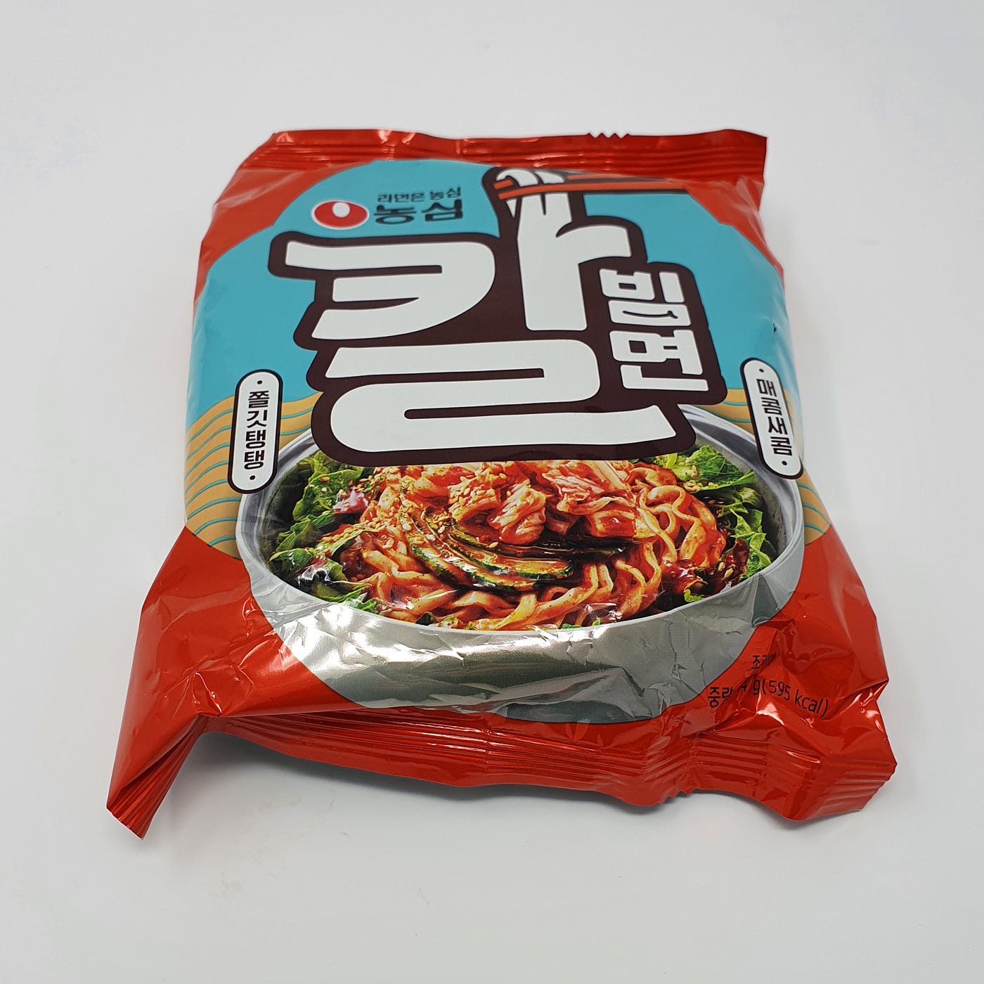 An unopened package of Nongshim Kalbimmyeon