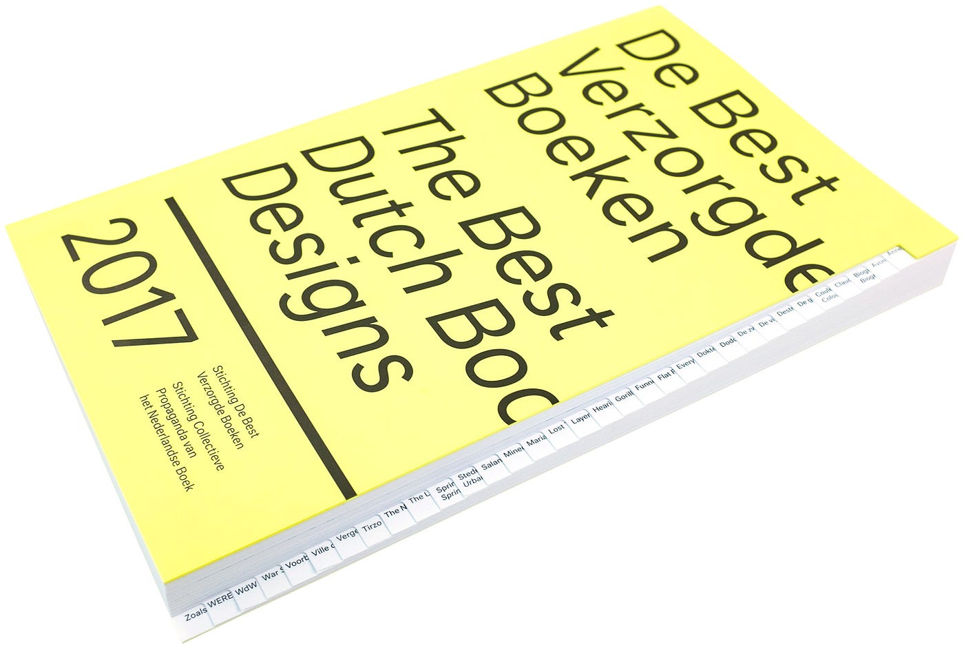 The lime green annual photographed side-on with the title in large black type