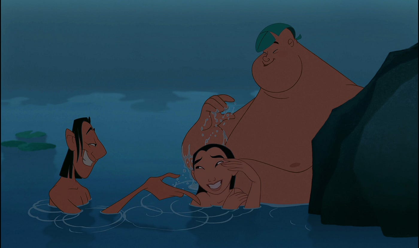 4. The Army Buddies Almost See Mulan Naked.
