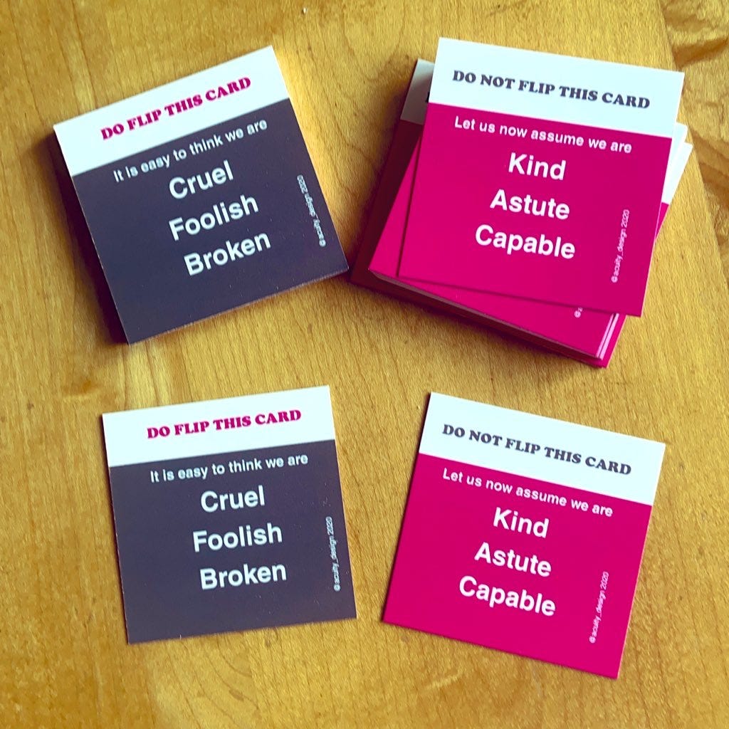 Flip the myth cards on table