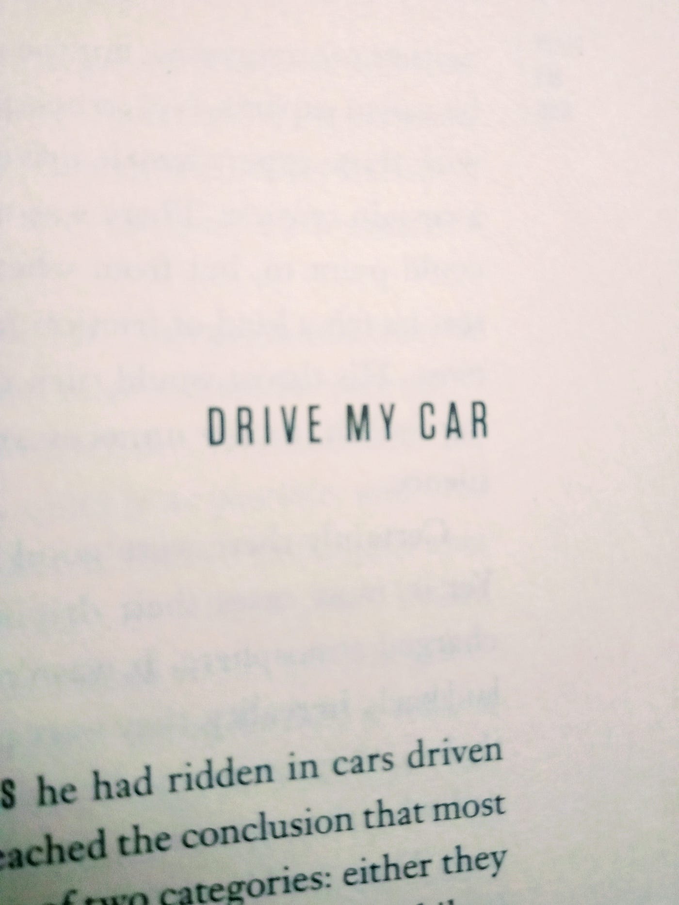 Drive my car