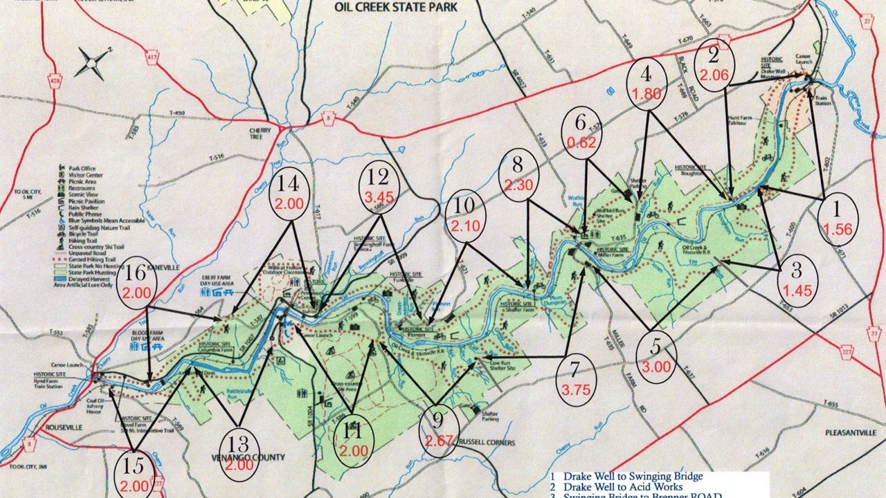 Oil Creek Fishing Map Motorcycle Hammock Haiku. Two Night Spring Run To Allegheny… | By Doug  Keeports | World Traveler's Blog | Medium
