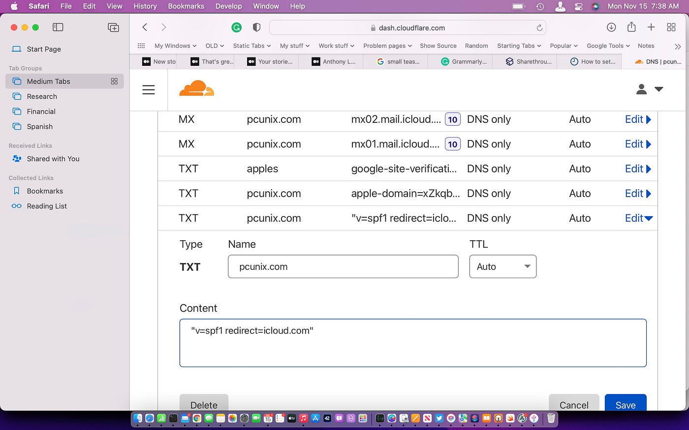 Setting up DNS records