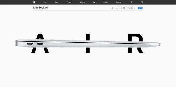 A screenshot of Apple Official page UI