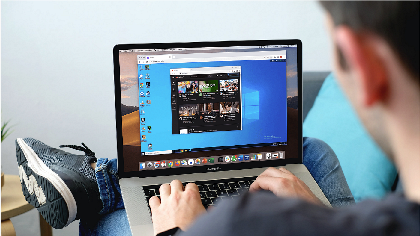 I’m having access to my desktop under Windows from my Macbook-Pro through a Chrome browser with Reemo.io. Nothing to install on the client side.