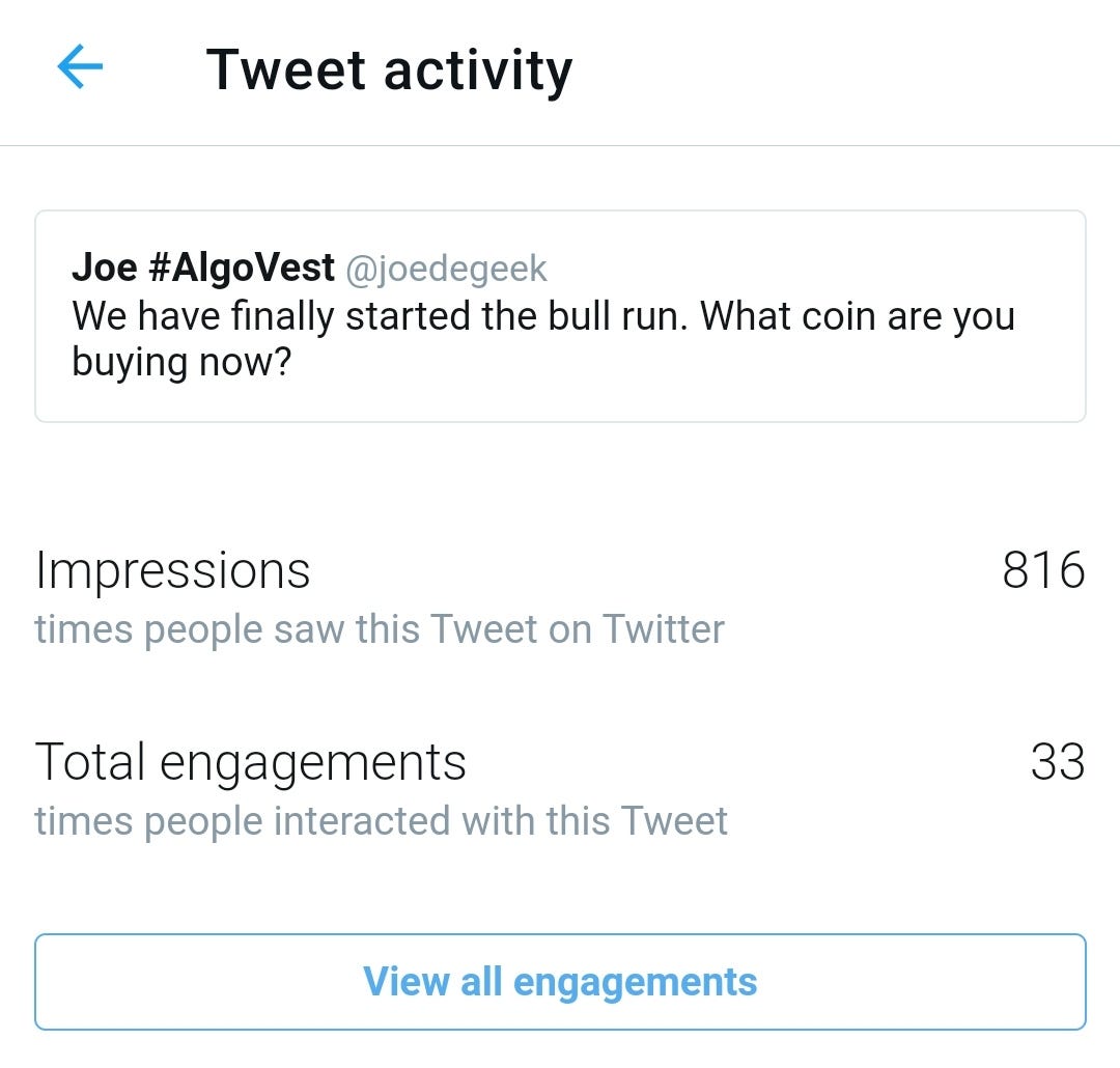 Tweet activity, without media