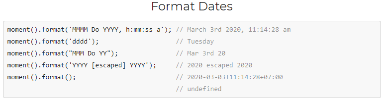 MomentJS. MomentJS là gì | by Vmnguyen | Medium