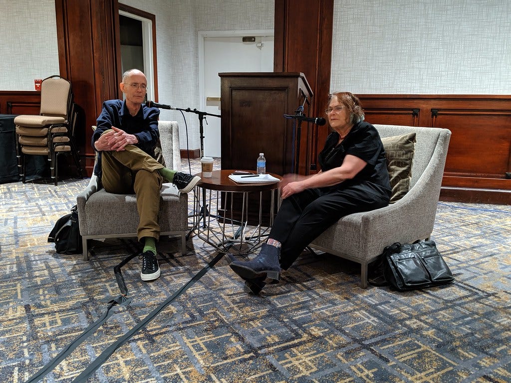 William Gibson and Eileen Gunn in conversation, Nebula Awards weekend, Marriott Woodland Hills, Los Angeles, 2019.
