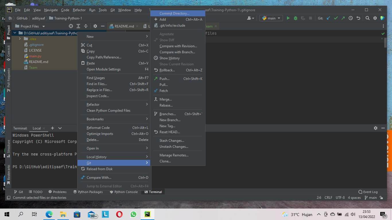 Mastering Python for Beginners using PyCharm and saving on GitHub