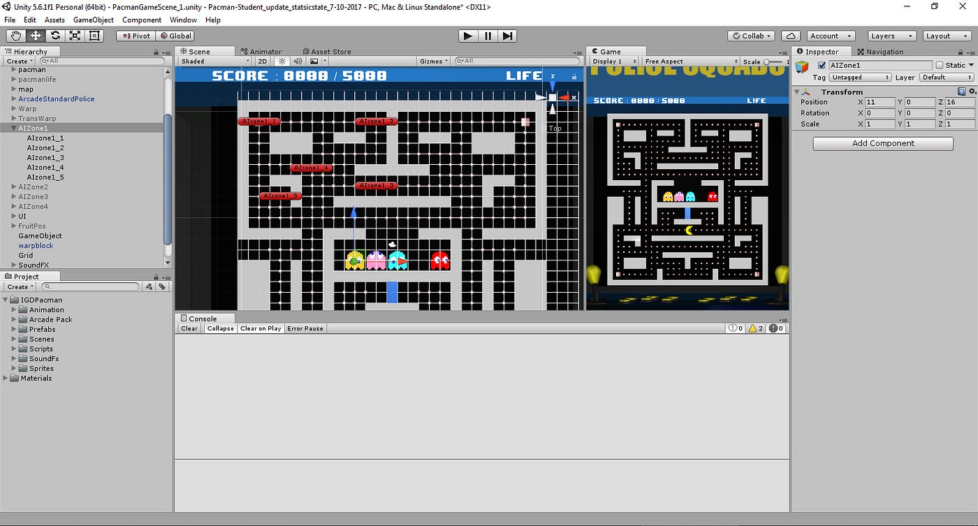 347 Unity Diary #6 : Making Pacman game — Improve Game I ...