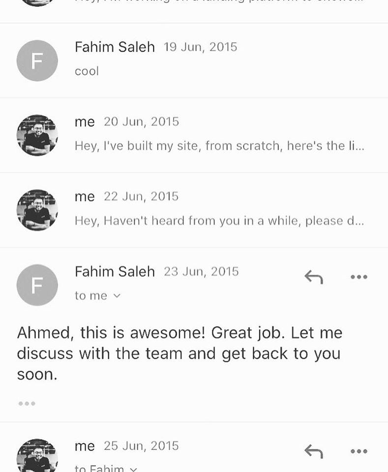 Email correspondence at the time. Notice the dates.