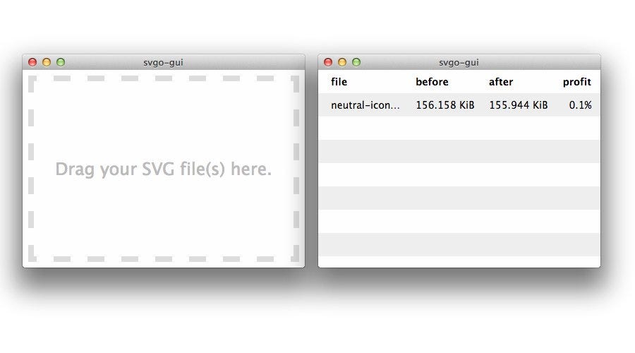 The SVG code is ready to be optimized