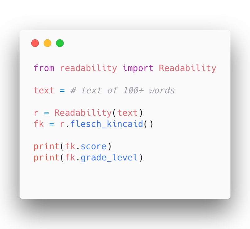 Determine the “Readability” of a text with Python | by Carmine DiMascio |  Level Up Coding