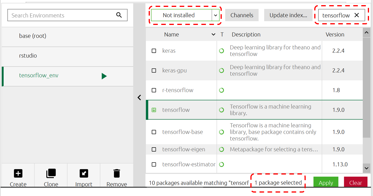 Install TensorFlow and Keras using Anaconda Navigator — without command  line | by Ekapope Viriyakovithya | Towards Data Science