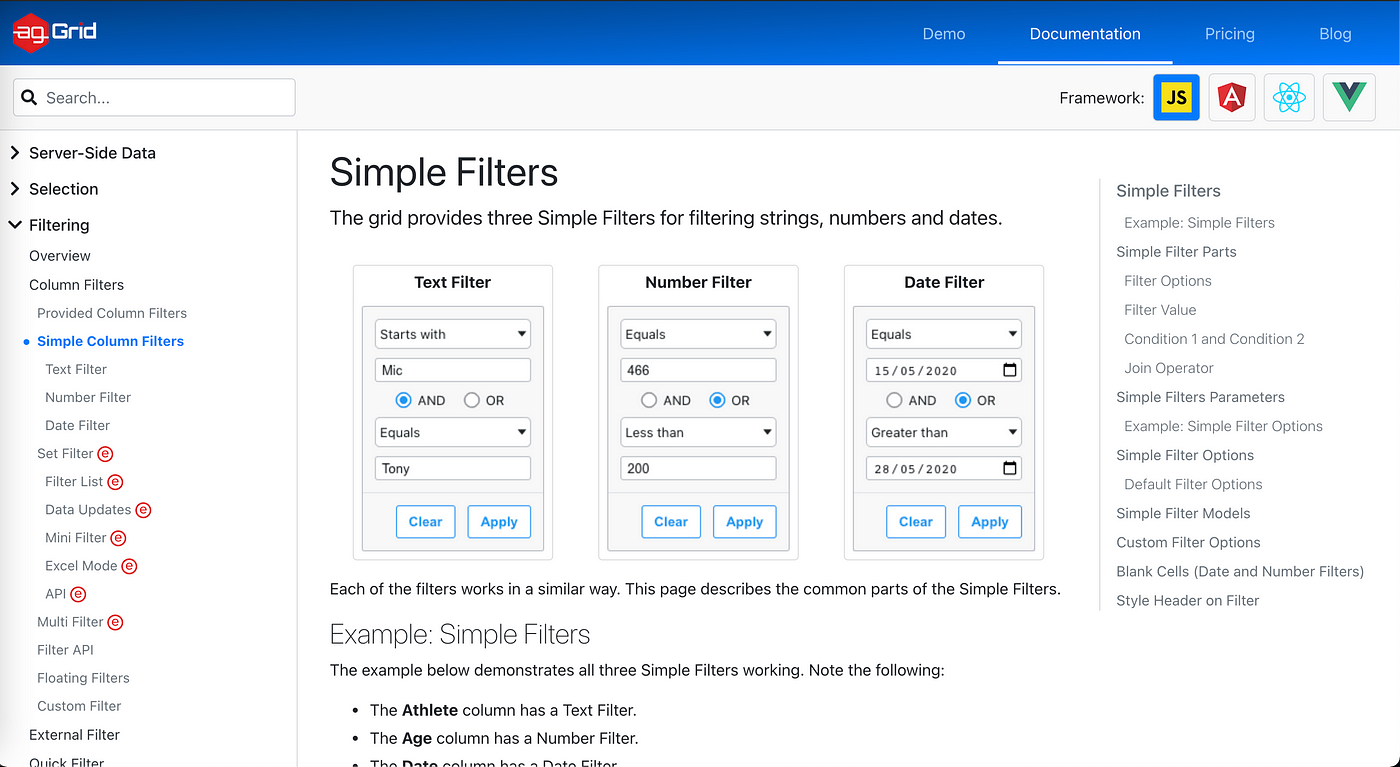 2] Ag-Grid — default and custom sorting, filtering | by Codalyze Tech |  Codalyze | Medium