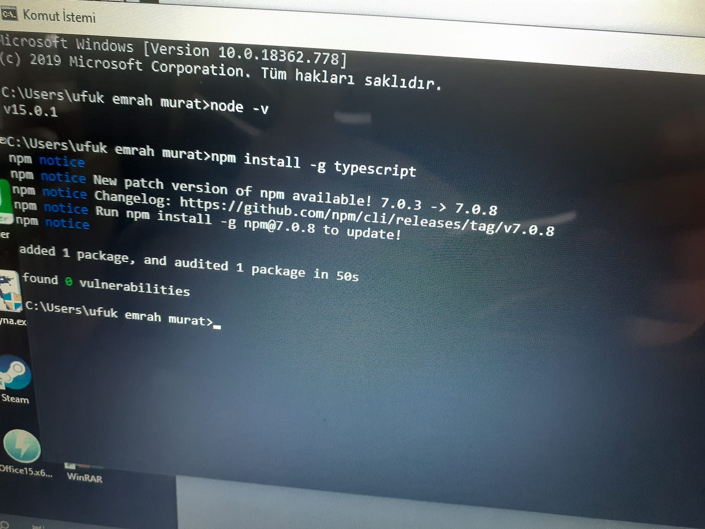 Windows’ta Typescript nasıl kurulur ve çalıştırılır Ufuk Emrah Murat Medium