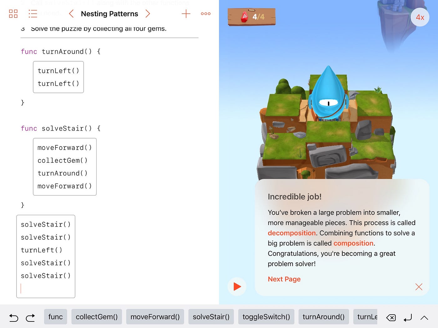 Swift Playgrounds Study Day3. Result Learn to Code1, Functions… by