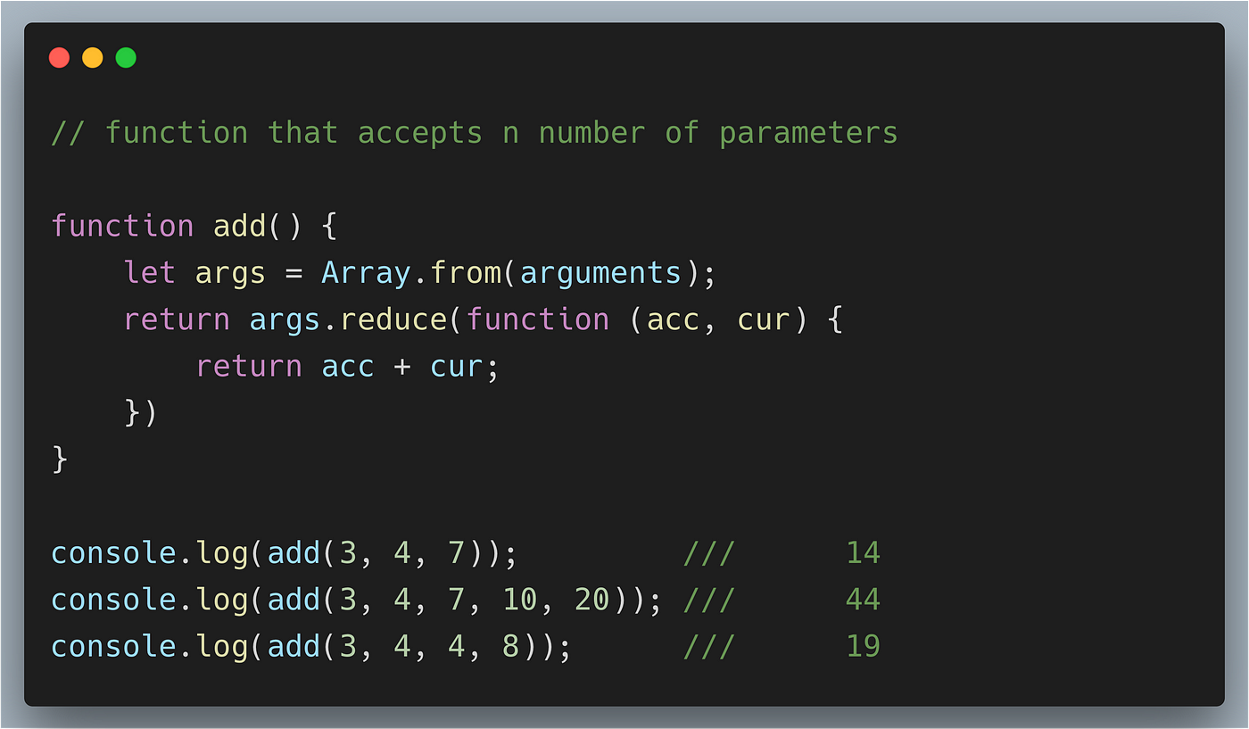 How to write a function that accepts any number of arguments in