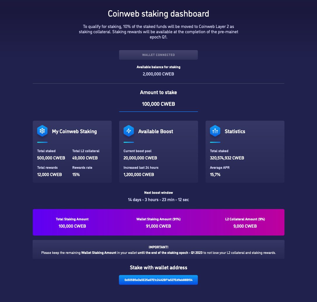 1*K0BH RJr8CXpD9eC7sV0rg Guide to Staking CWEB