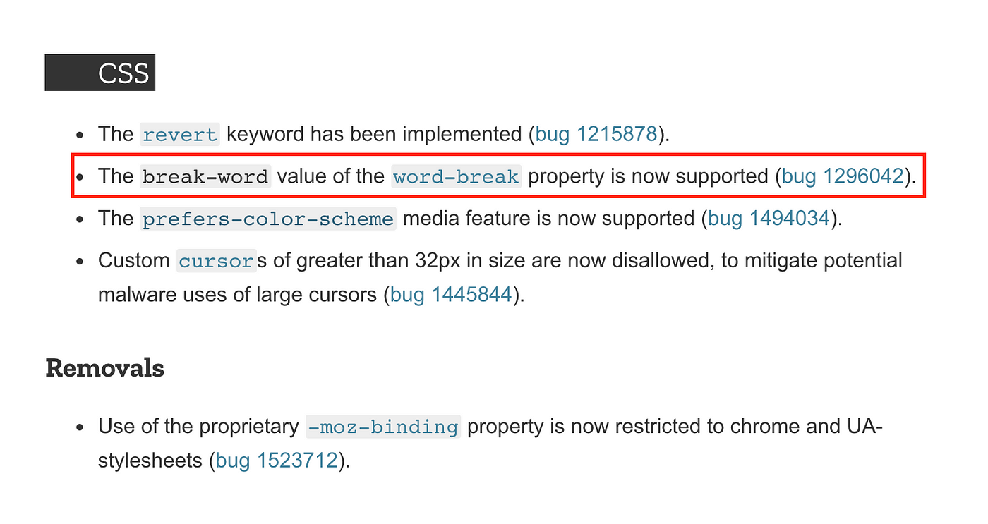 Firefox 67之後開始支援word Break Break Word By 狗狗 Medium Firefox 67之後開始支援word Break Break Word By 狗狗 Medium
