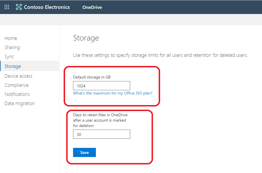 Manage OneDrive Storage Limits for individual Users in Office 365 by