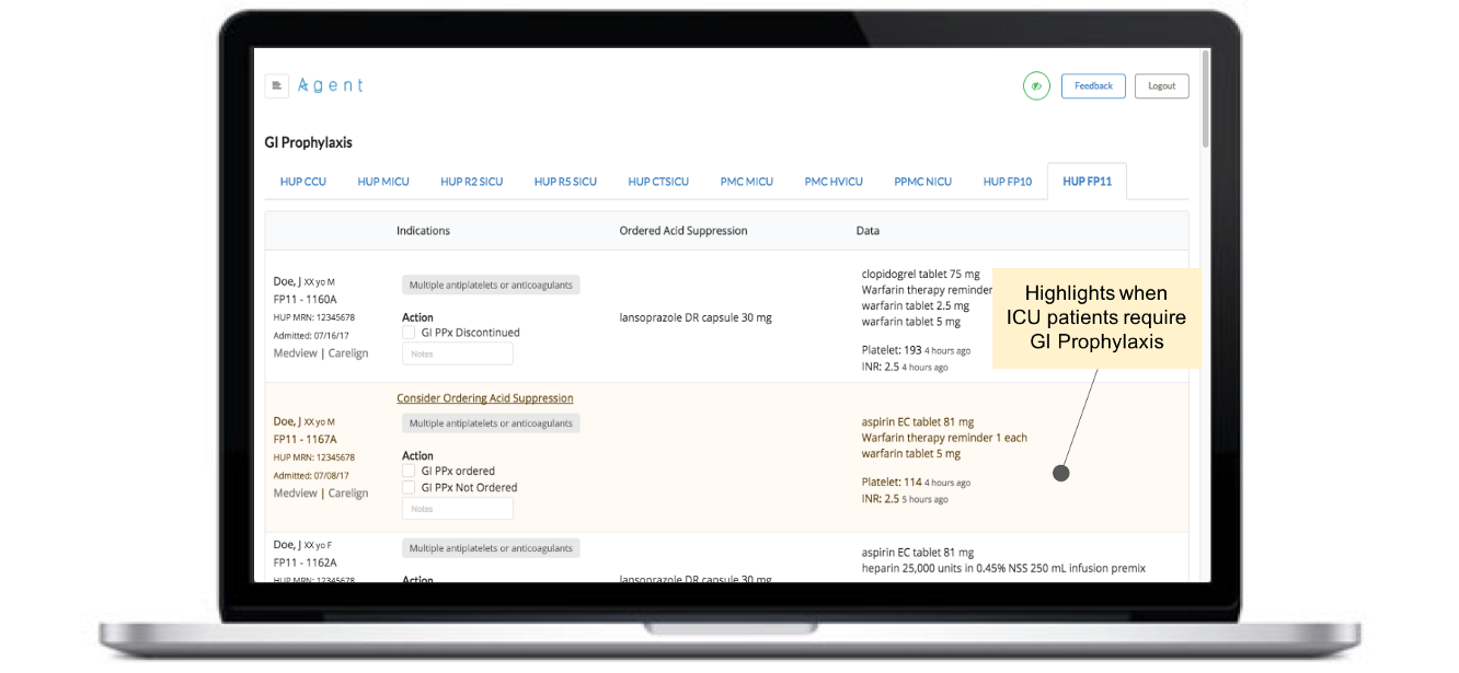 Mobilizing New Clinical Protocols — GI prophylaxis by Penn Agent Medium