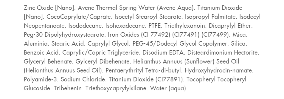 Thành phần kem chống nắng Avene Mineral Sunscreen Fluid SPF50 tại trang Avene