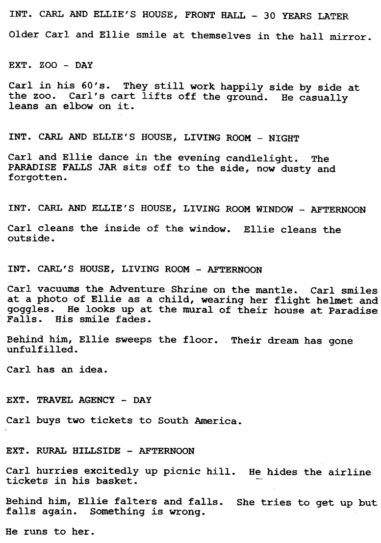 Script To Screen “Up”. From the 2009 Pixar movie Up… by Scott Myers