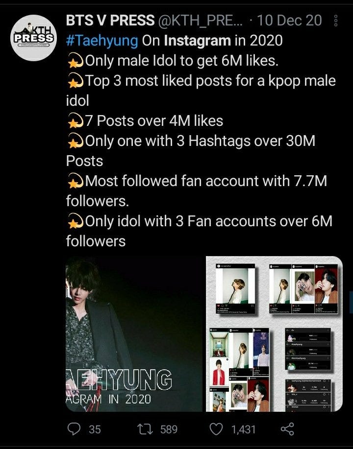 Here S Why The King Of K Pop Bts Member V Aka Kim Taehyung Is Also The King Of Sns By Stessa Jones Medium