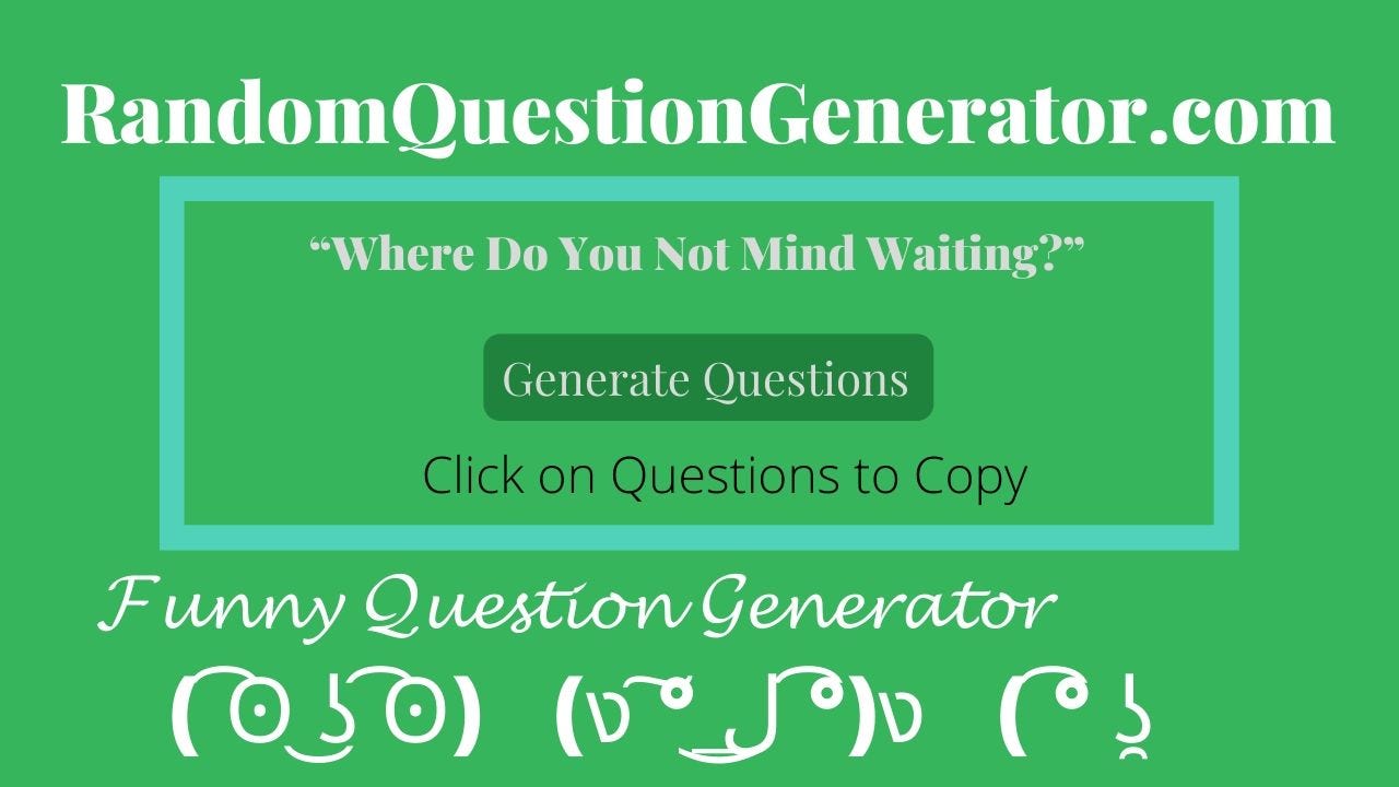 Amazing Random Question Generator Tool by WP free fairs Medium