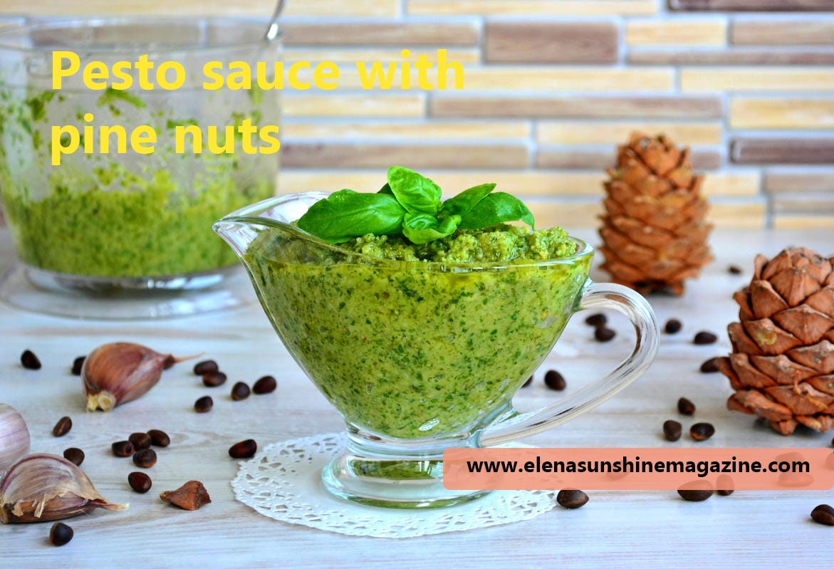 Pesto sauce with pine nuts