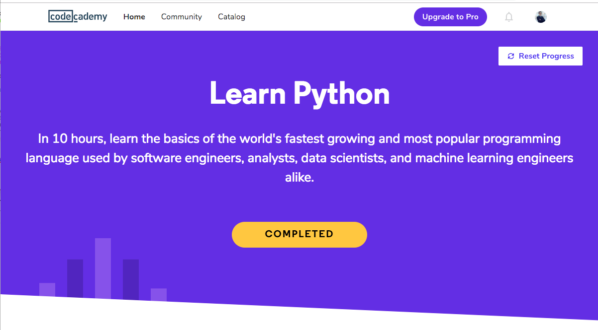 Codecademy, basic toolkit for Python (10 hours in 15 minutes) study by Emil Yusifov Live