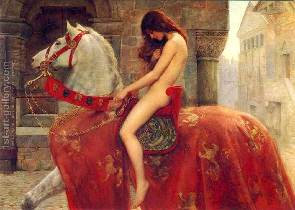 Famous paintings of Female Nude: Lady Godiva
