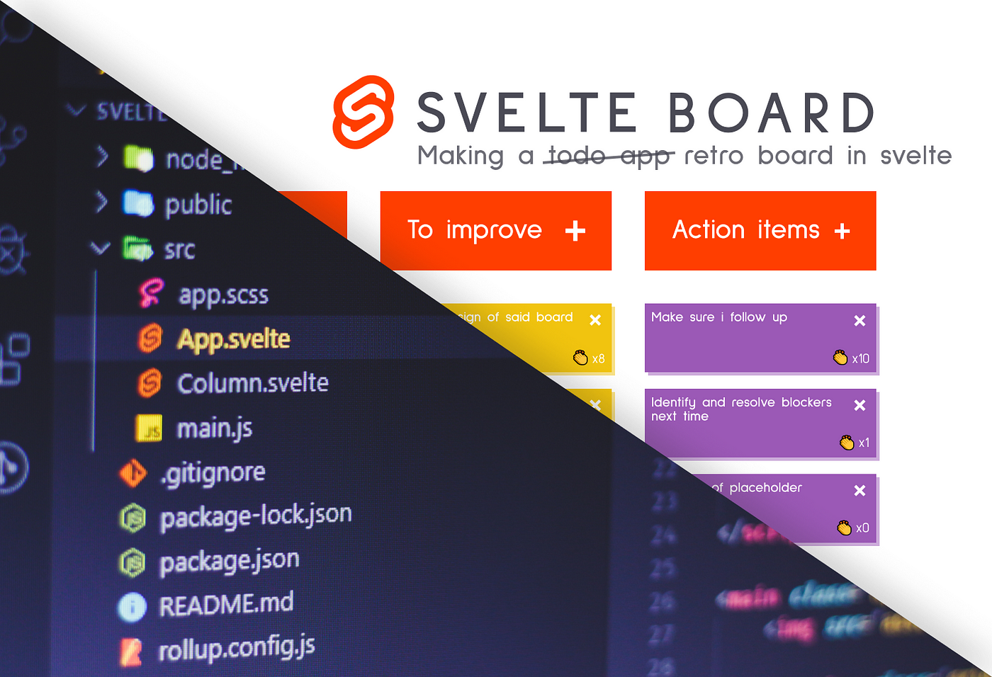 Create a retro board in Svelte