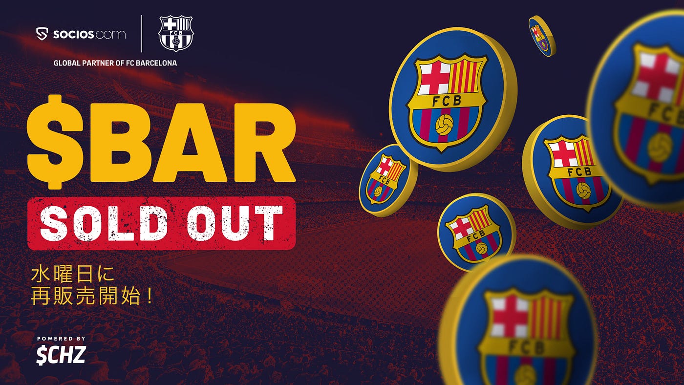 โทเคนสำหรับแฟน ๆ สโมสรฟุตบอลบาร์เซโลนา (FC Barcelona) ขายหมดแล้ว ตั้งแต่วันแรก