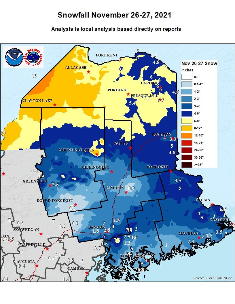 Snow Map Near Me Snowfall Maps And Stats For The Late November Snowstorm | By Todd B.  Bates/Nh Enviroguy | Medium