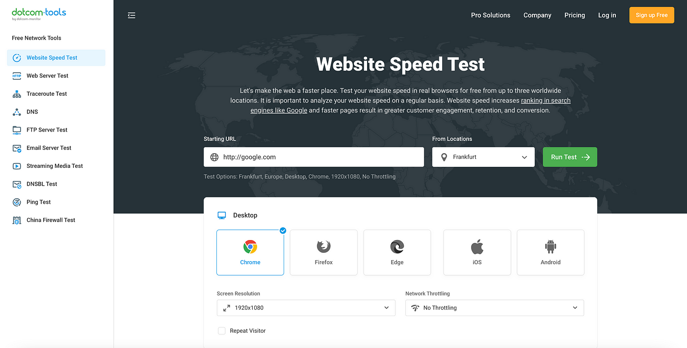 dotcom-monitor Website Speed Test Tool